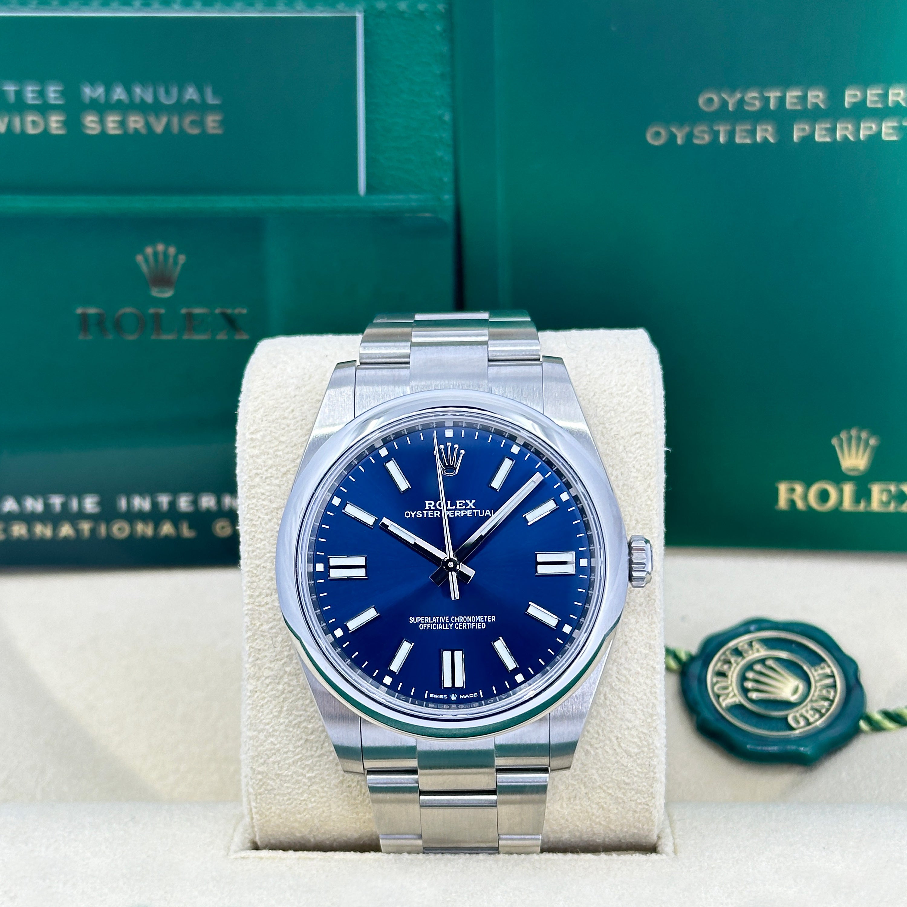 Oyster rolex blue best sale