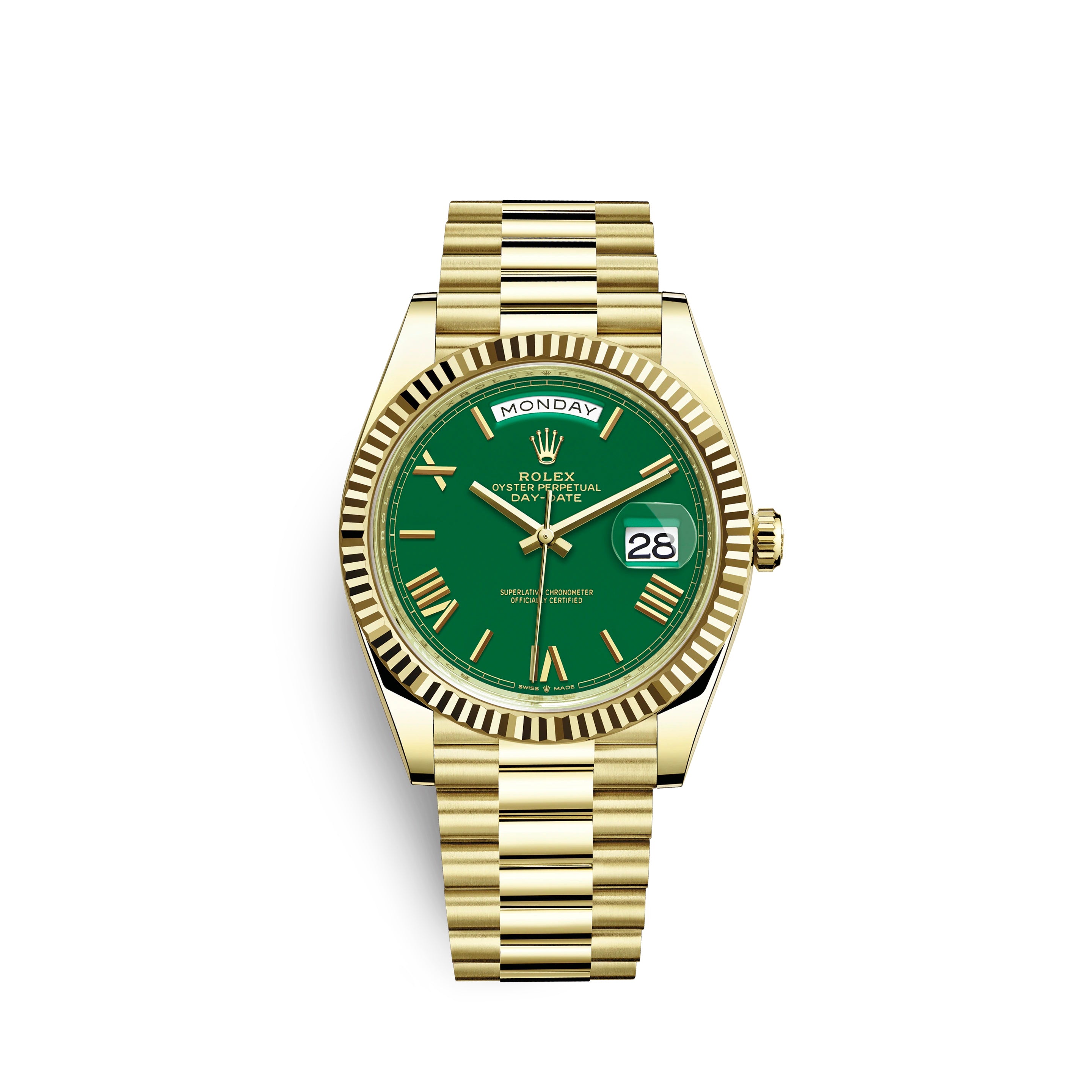 Rolex day date top gold and green