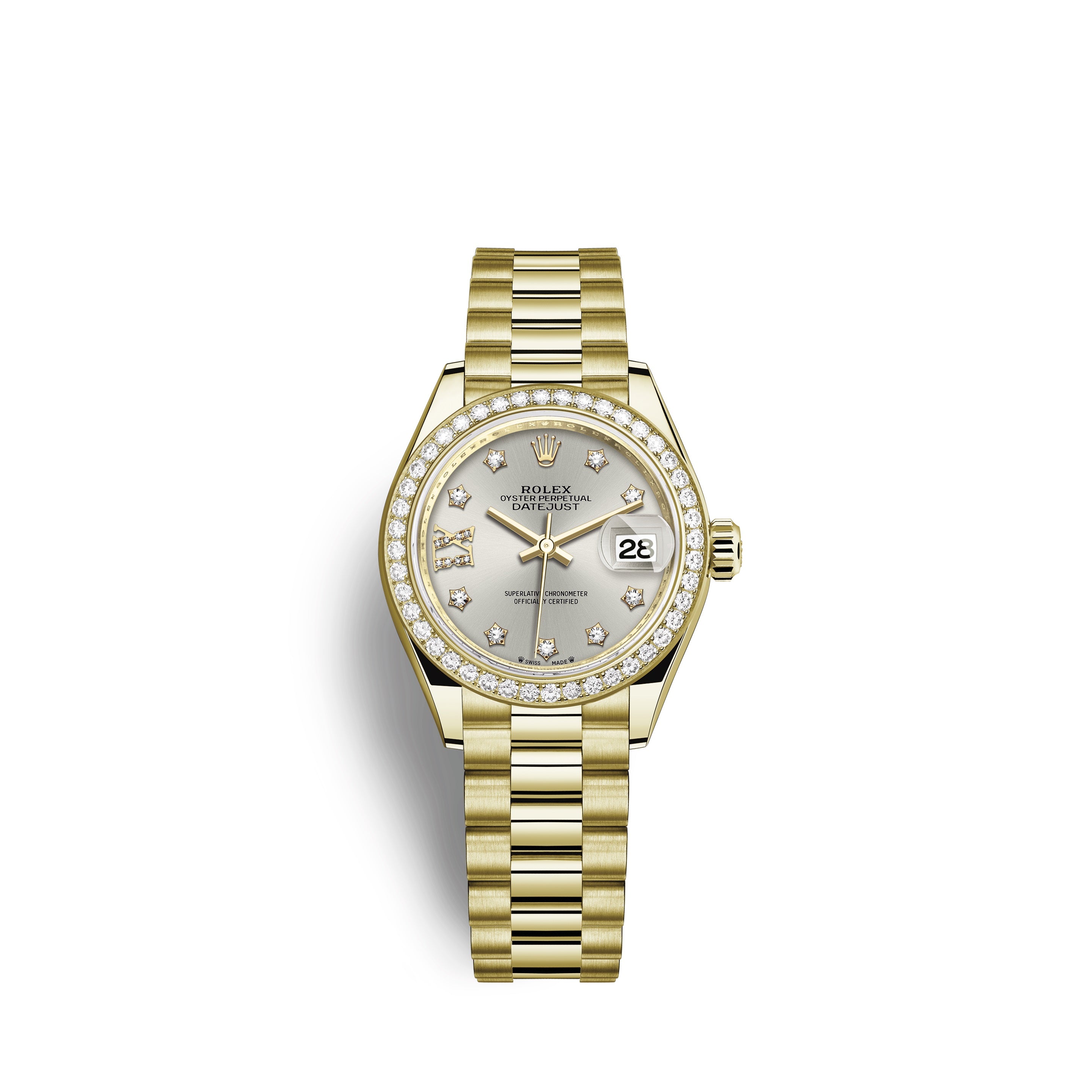 Rolex Women's Lady Datejust 28 Stainless Steel and 18kt Yellow Gold Silver Dial Watch