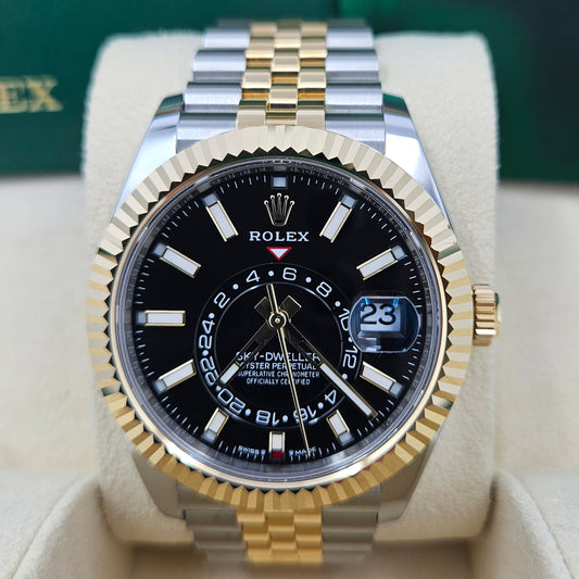 Rolex Sky-Dweller, 42mm, Oystersteel and 18k Yellow Gold, Black, Jubilee, Ref# 336933-0004