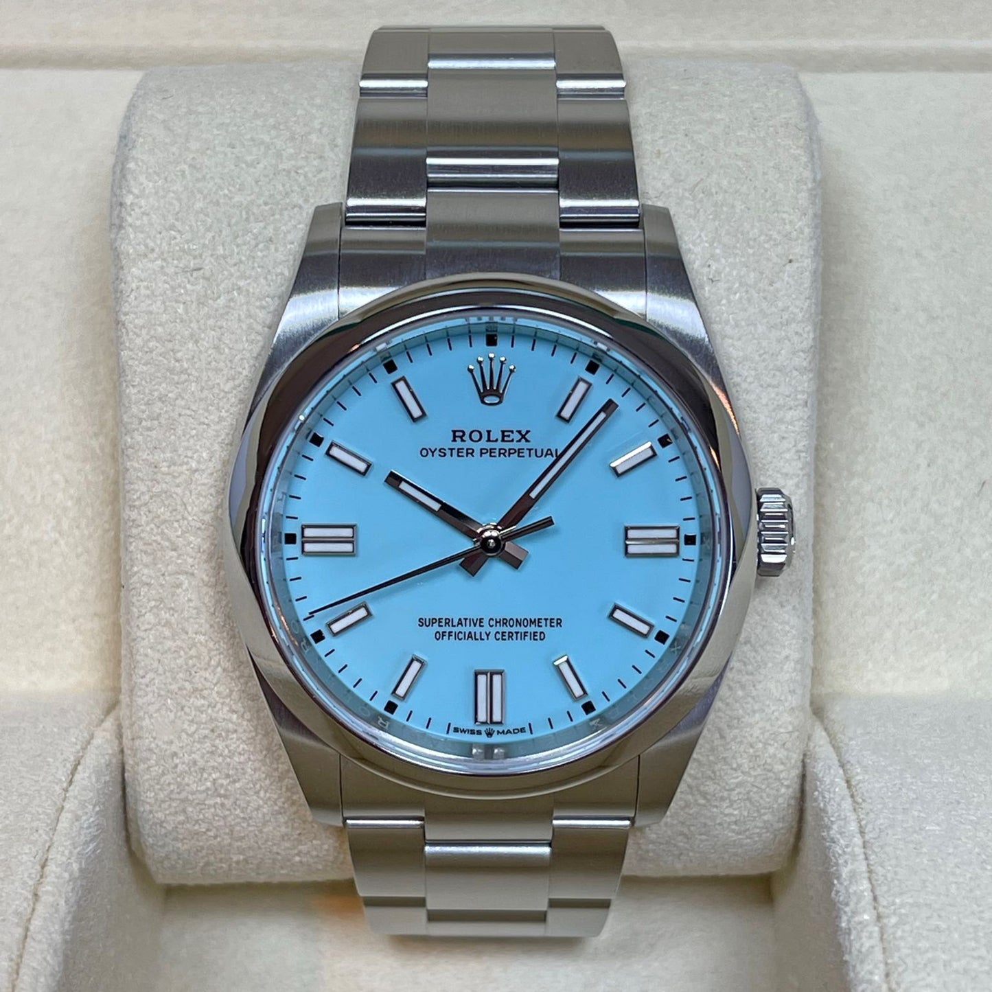 Rolex Oyster Perpetual 36, Turquoise blue dial, 36mm, Oystersteel Ref# 126000-0006