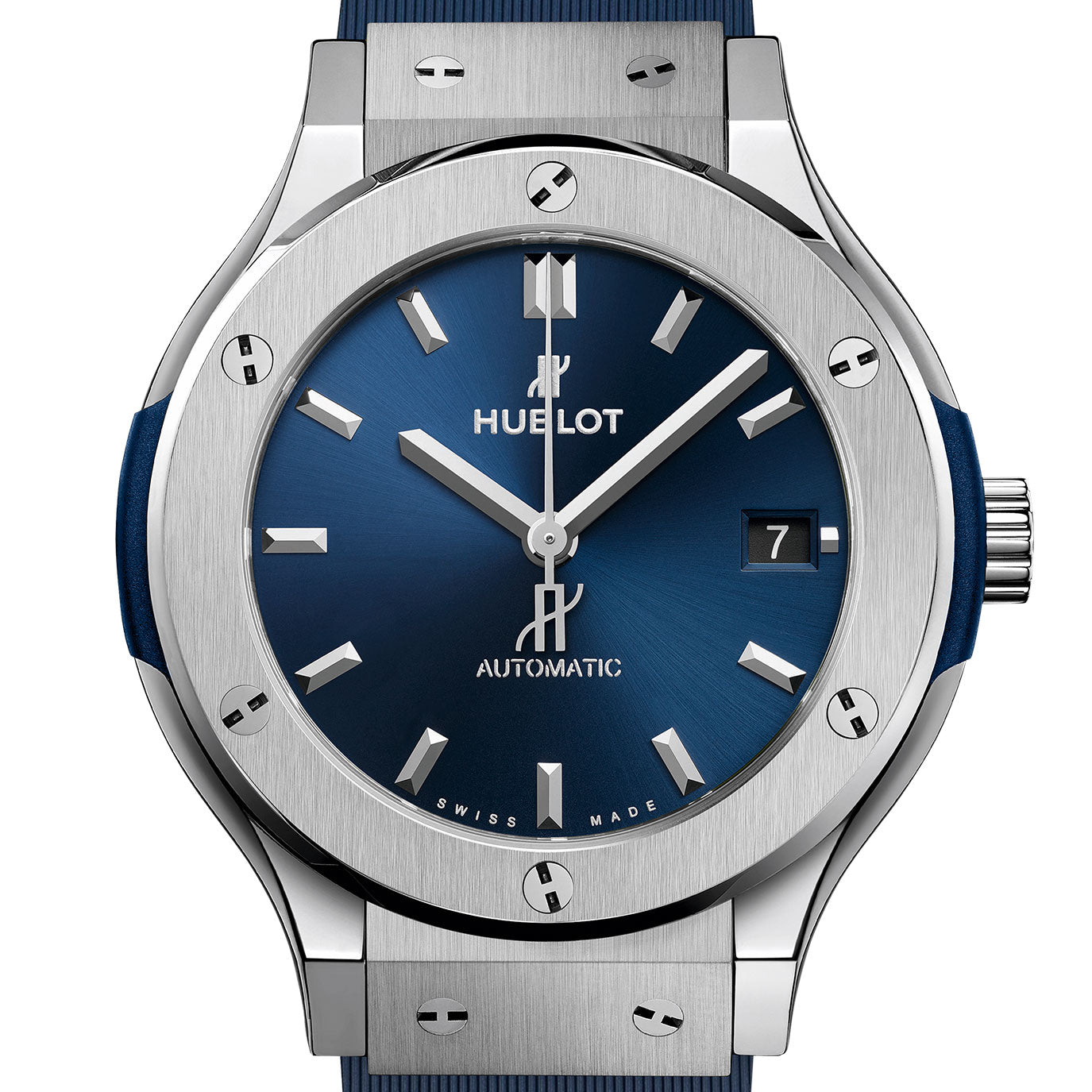 Hublot, 2024 Unworn, Classic Fusion Titanium Blue, 565.NX.7170.RX, box and papers