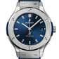 Hublot, 2024 Unworn, Classic Fusion Titanium Blue, 565.NX.7170.RX, box and papers