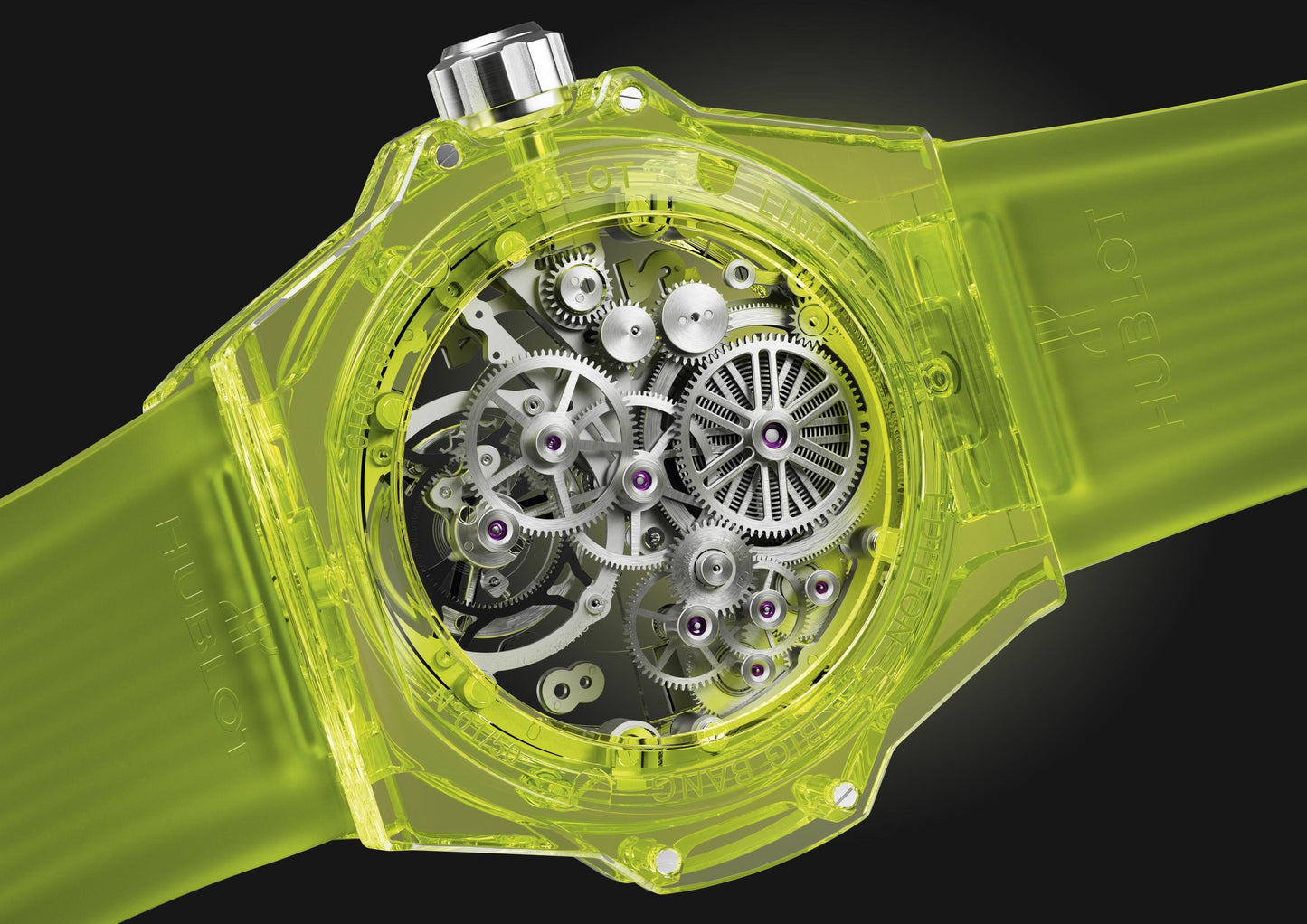 Hublot Big Bang Tourbillon Automatic Yellow Neon Saxem, 44mm, Ref# 429.JY.0120.RT, Back