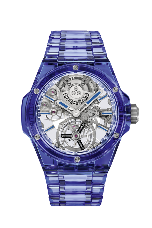 Hublot Big Bang Integrated Tourbillon Full Blue Sapphire, 43mm, Ref# 455.JL.0120.JL