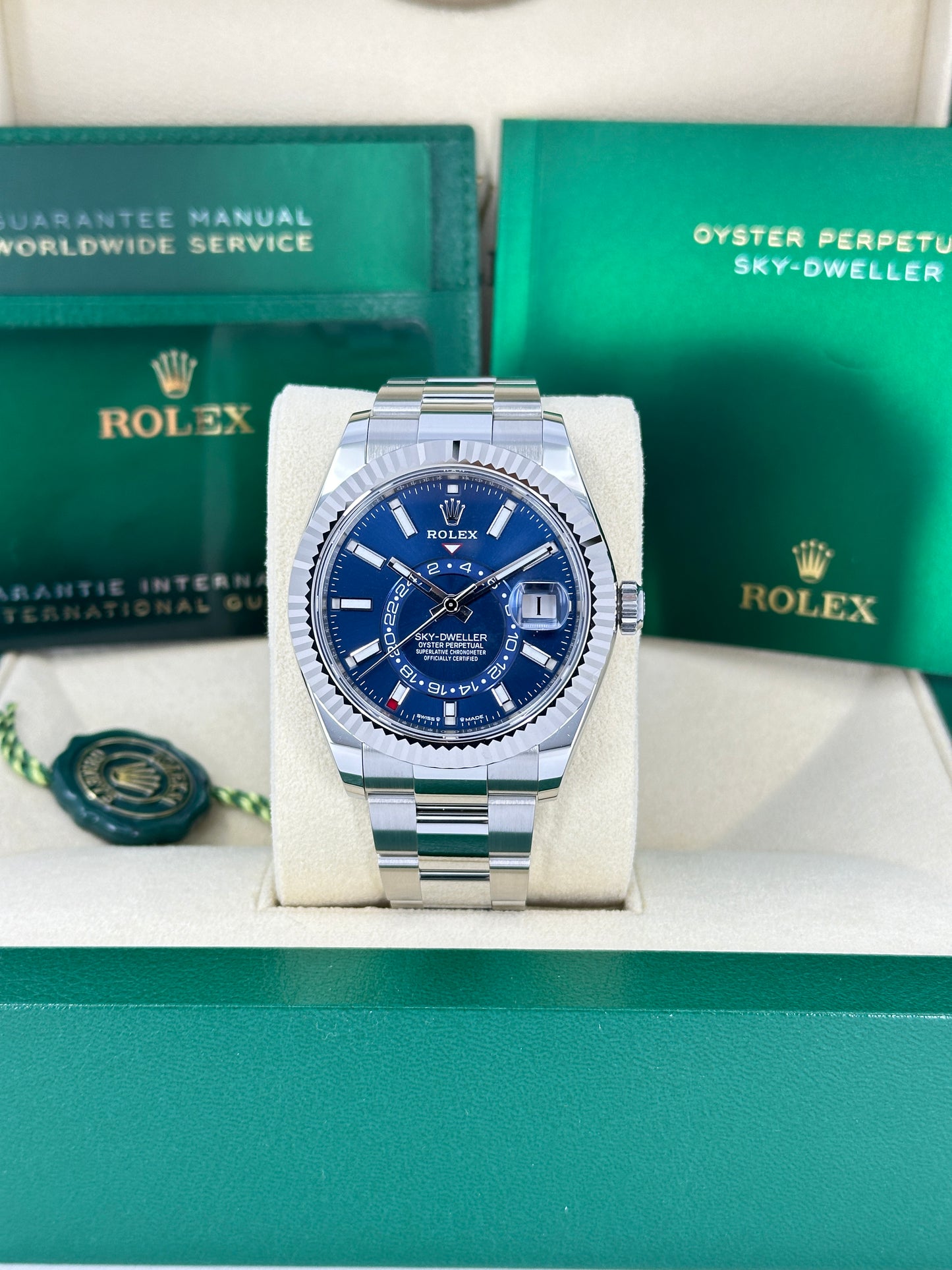 Rolex Sky-Dweller, 42mm, Oystersteel and 18k White Gold, Blue, Oyster, Ref# 336934-0005