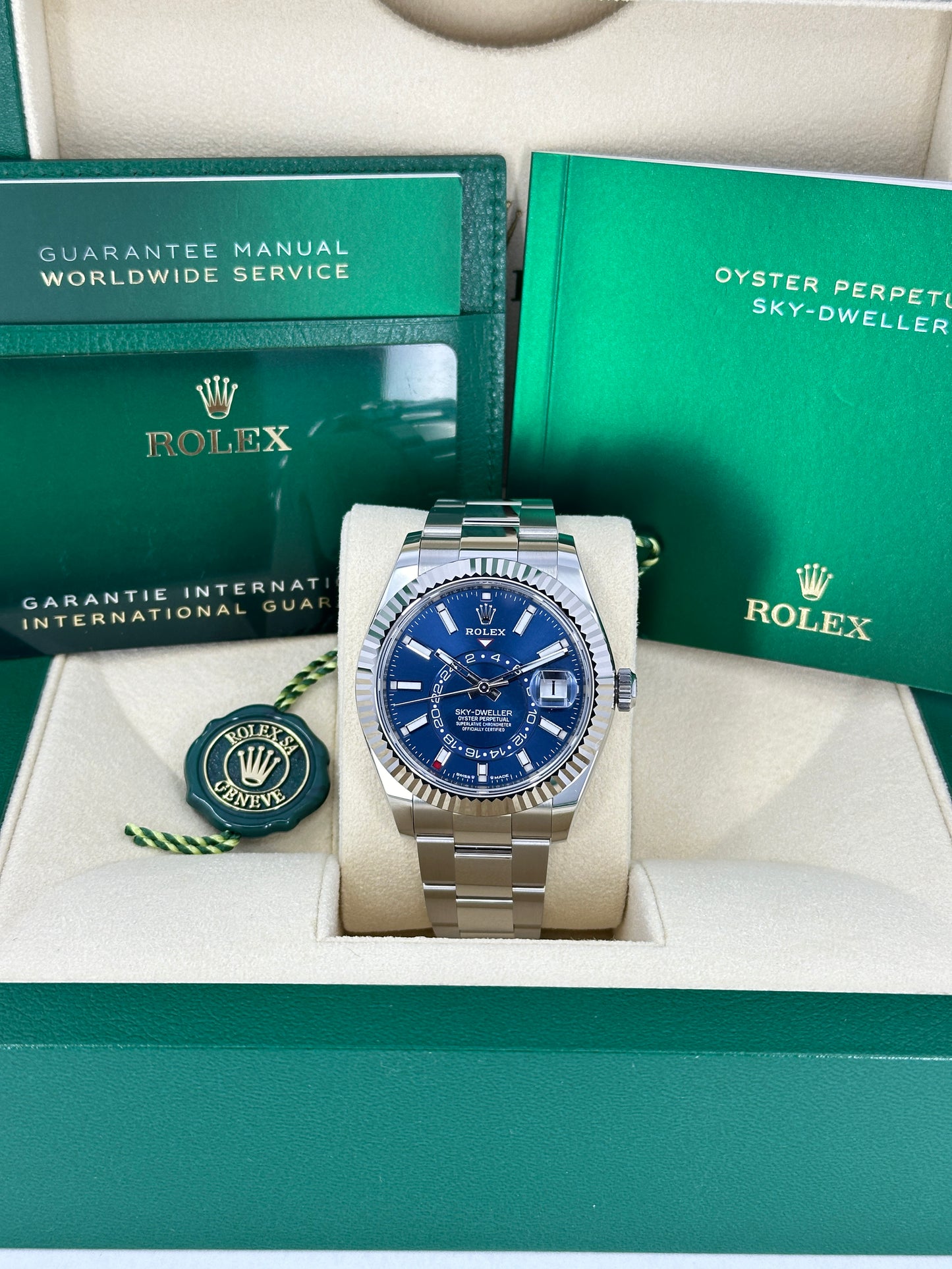 Rolex Sky-Dweller, 42mm, Oystersteel and 18k White Gold, Blue, Oyster, Ref# 336934-0005