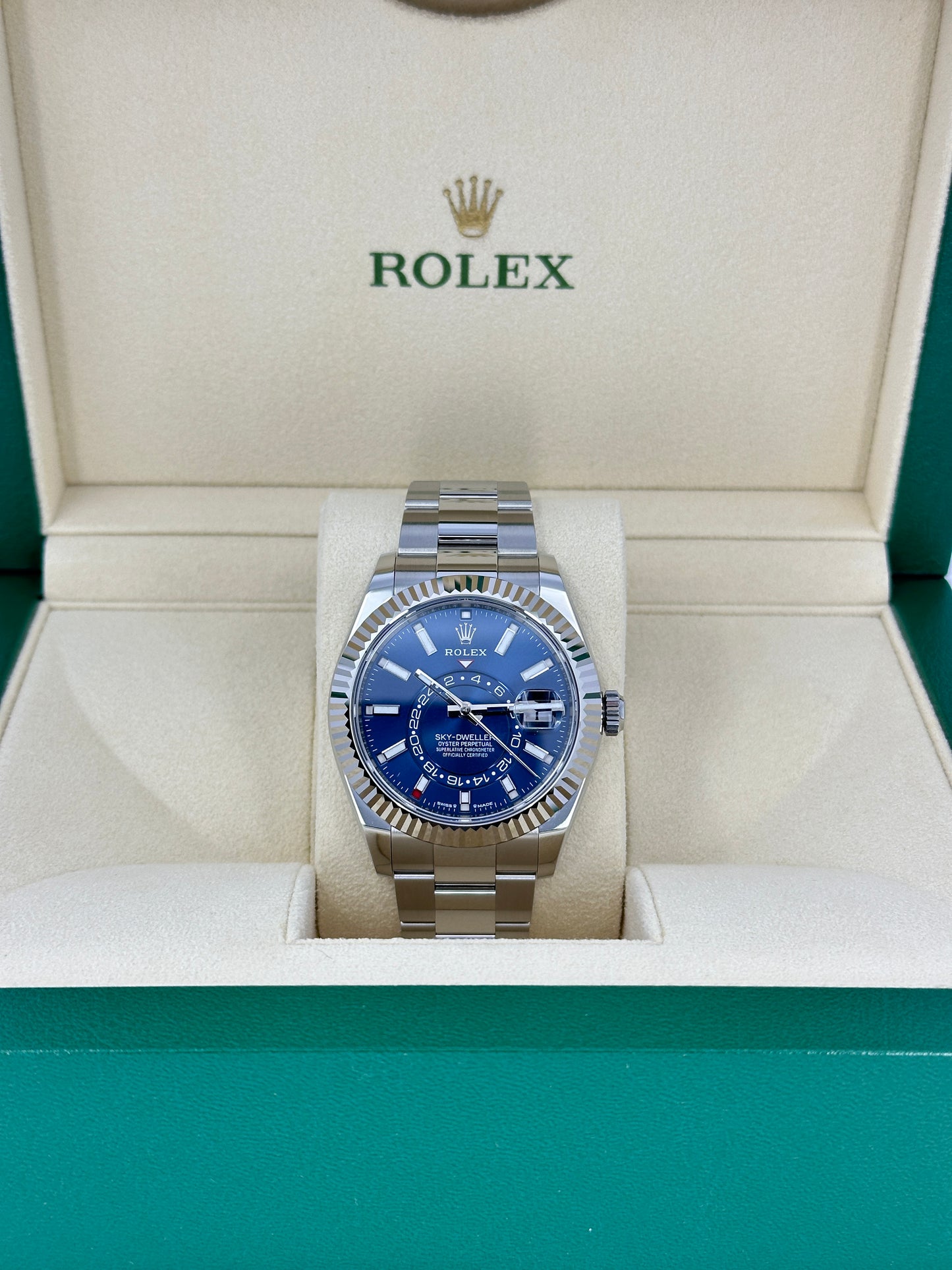 Rolex Sky-Dweller, 42mm, Oystersteel and 18k White Gold, Blue, Oyster, Ref# 336934-0005