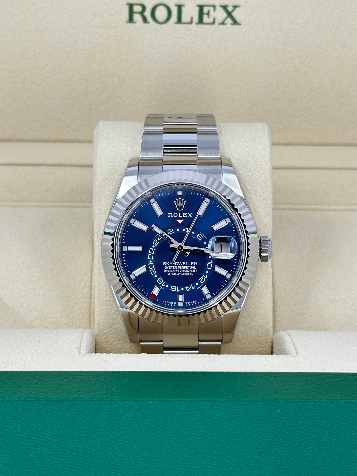 Rolex Sky-Dweller, 42mm, Oystersteel and 18k White Gold, Blue, Oyster, Ref# 336934-0005