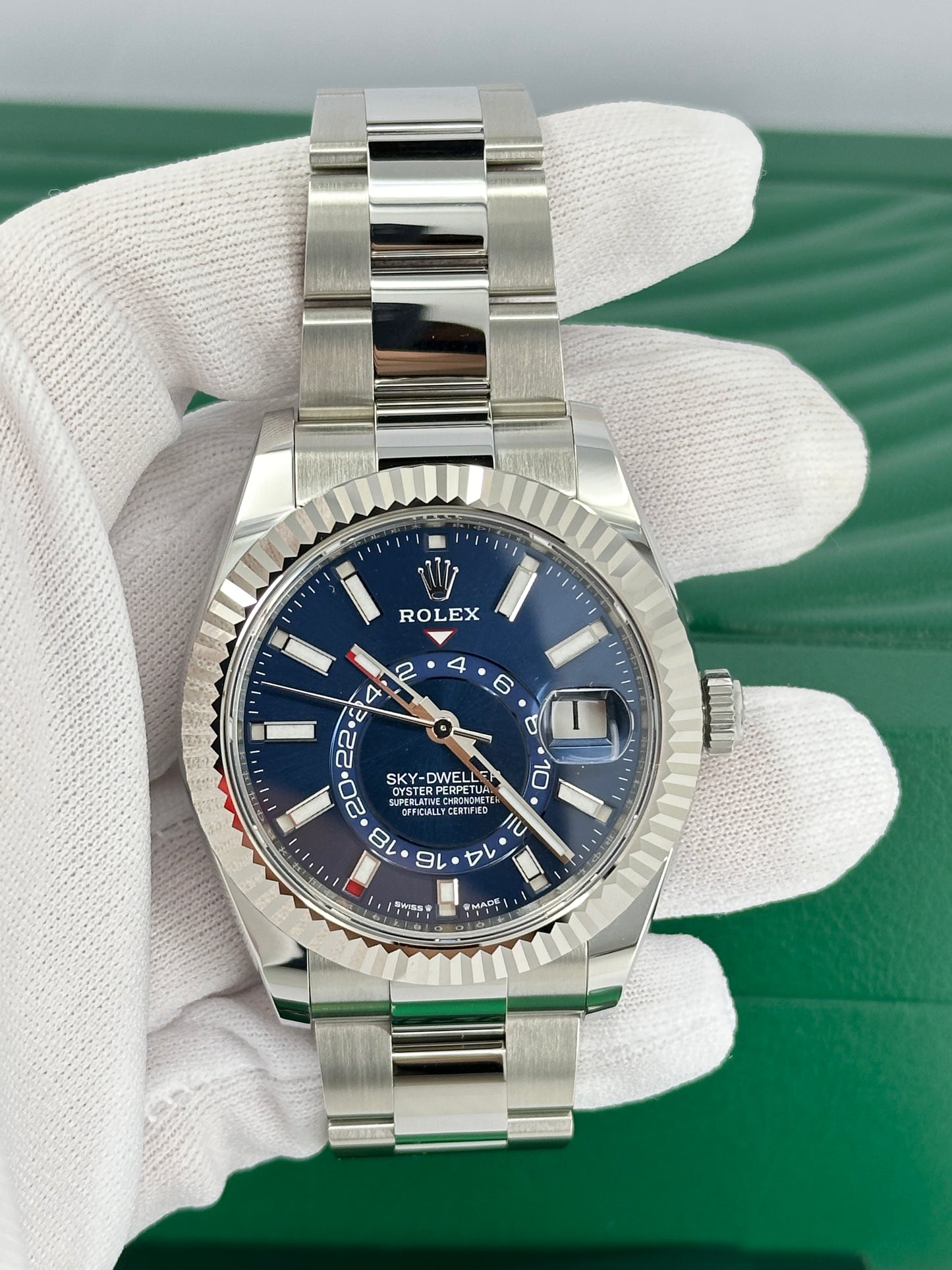 Rolex Sky-Dweller, 42mm, Oystersteel and 18k White Gold, Blue, Oyster, Ref# 336934-0005