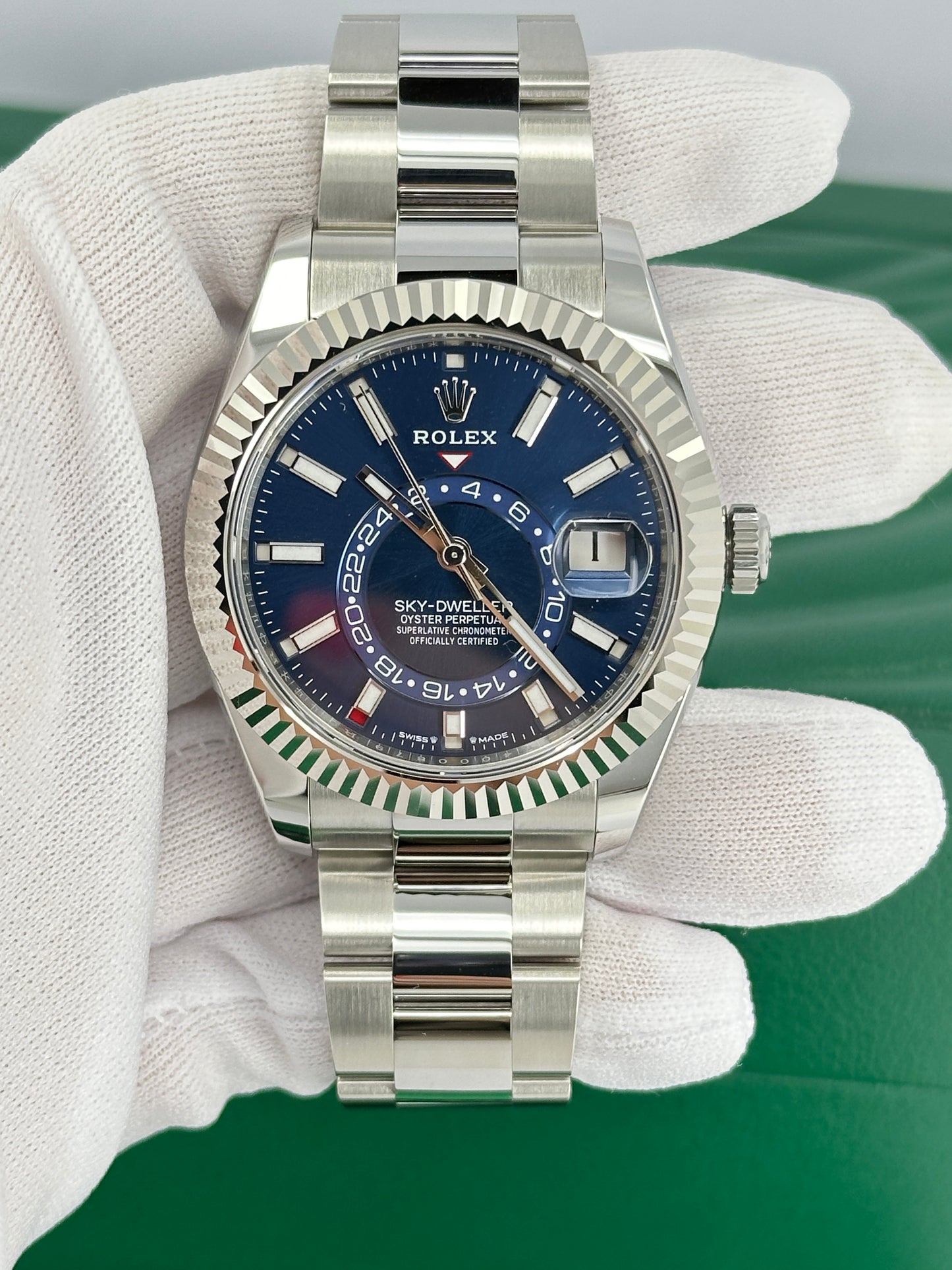 Rolex Sky-Dweller, 42mm, Oystersteel and 18k White Gold, Blue, Oyster, Ref# 336934-0005