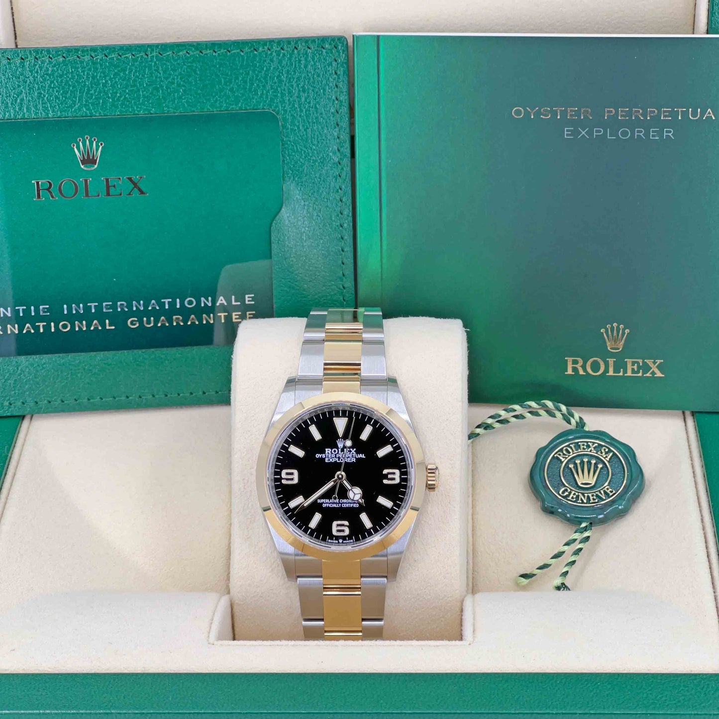 Rolex Explorer, 18k Yellow Gold and Stainless steel, 36mm, Ref# 124273-0001, 2024