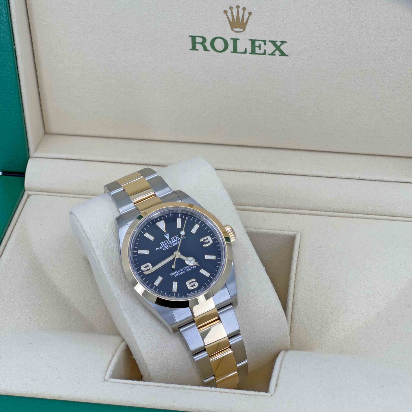 Rolex Explorer, 18k Yellow Gold and Stainless steel, 36mm, Ref# 124273-0001, 2024