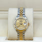 Rolex Lady Datejust 28, Oystersteel and 18k Yellow Gold, 28 mm, Champagne, Fluted, Jubilee, Ref# 279173-0001