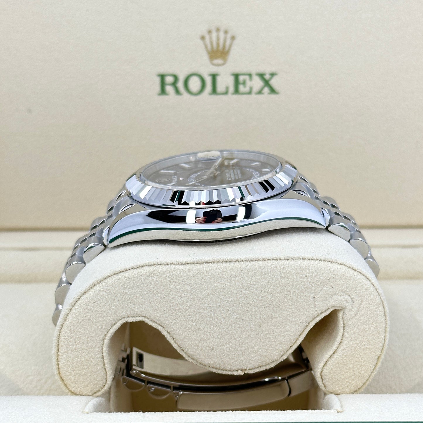 Rolex Sky-Dweller, 42mm, Oystersteel and 18k White Gold, Blue, Jubilee, Ref# 336934-0006