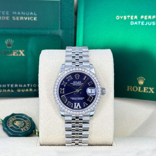 Rolex Datejust 31, Oystersteel, 18kt White Gold and diamonds, Ref# 278384RBR-0030