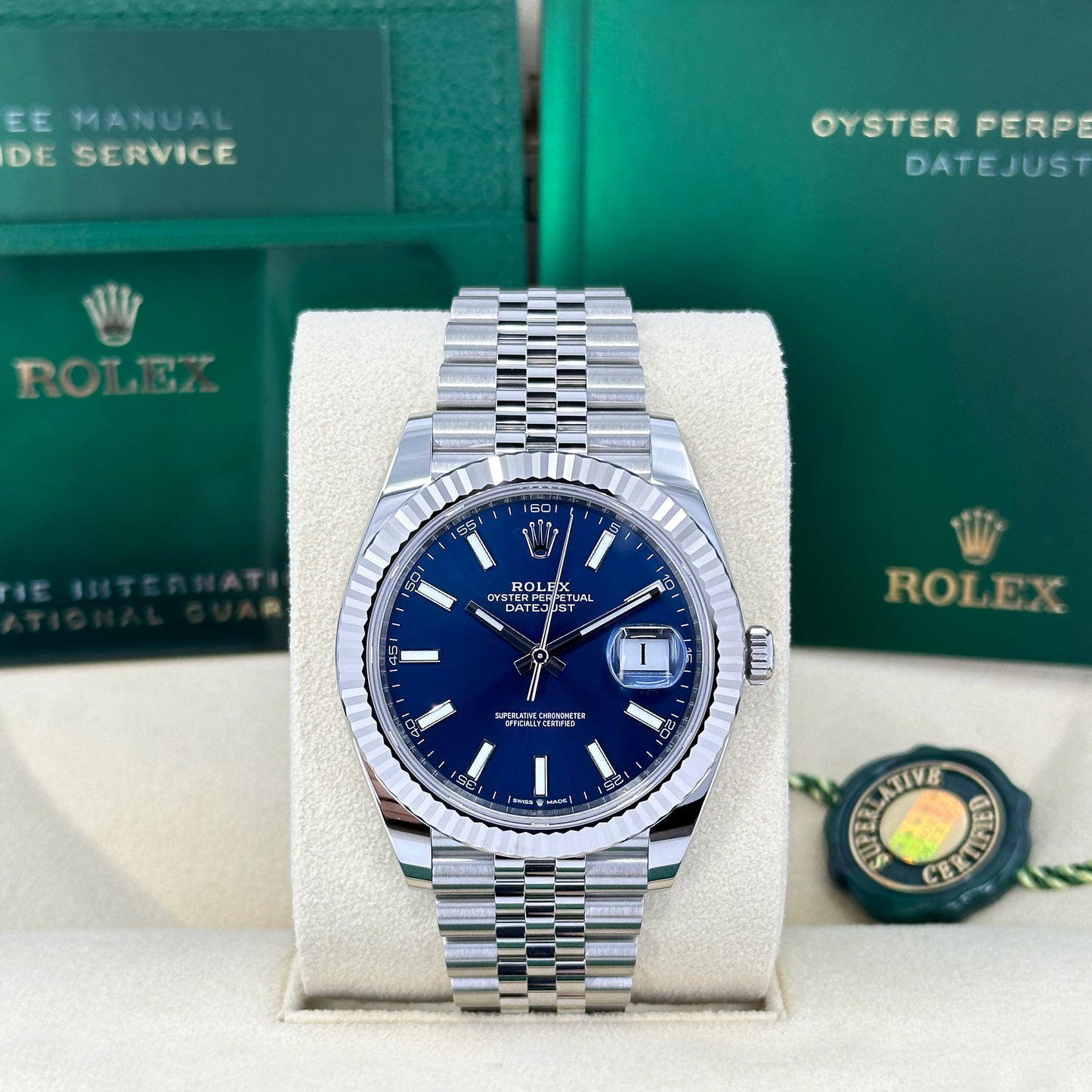 Rolex datejust 41mm blue dial online jubilee