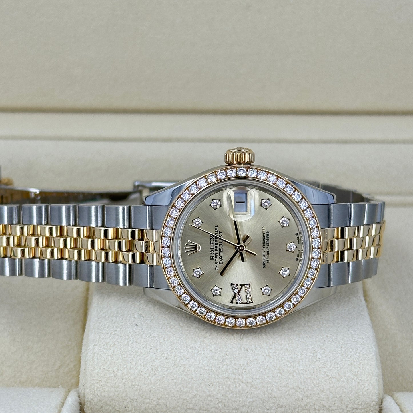 Rolex Lady-Datejust 28, Oystersteel and 18k Yellow Gold, Ref# 279383RBR-0021