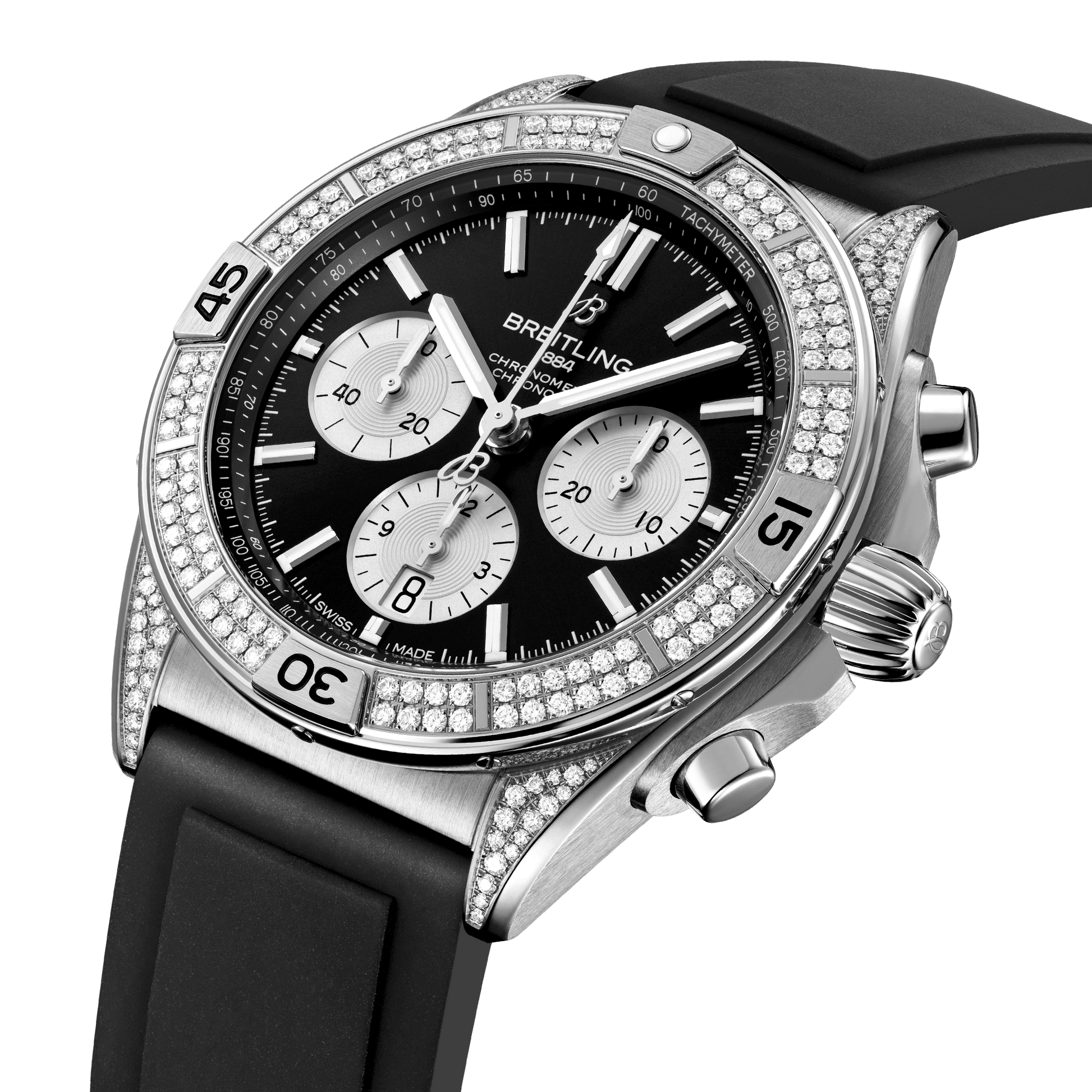 Breitling Chronomat B01 42, Stainless Steel and Diamonds, Ref# AB0134721B1S1, Unworn 2024, Dial