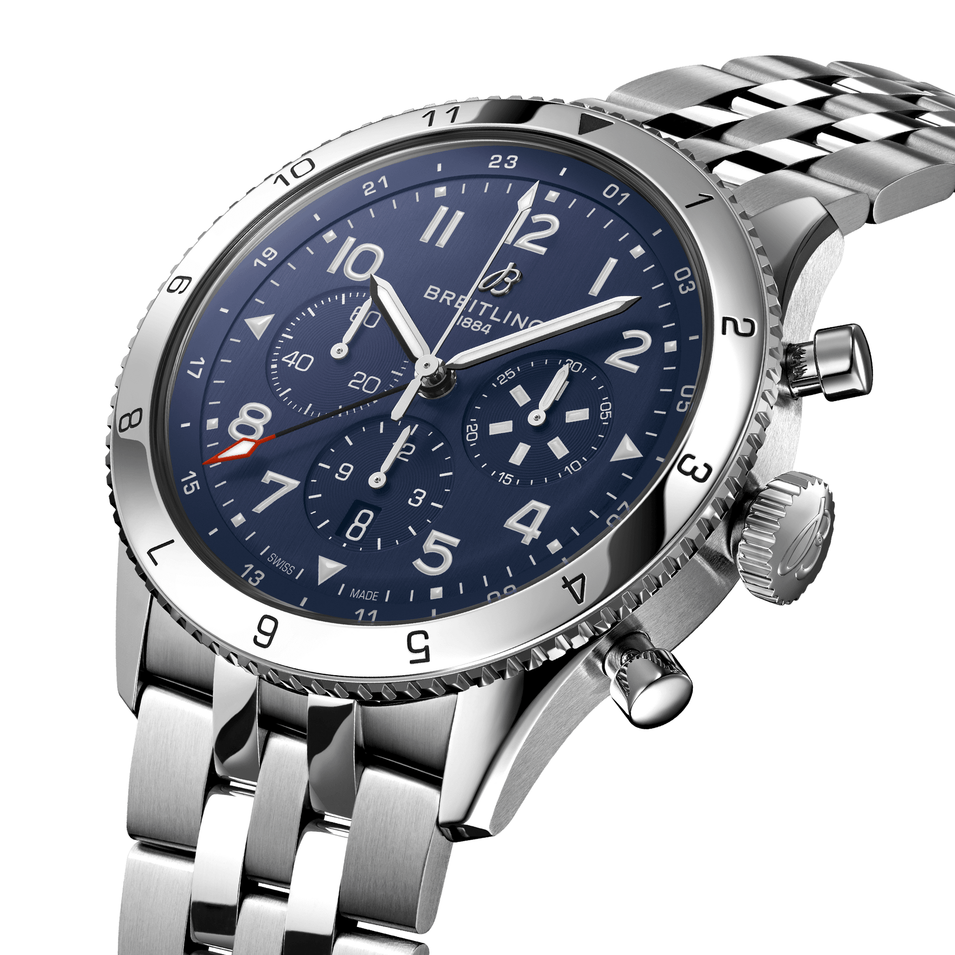 Breitling Classic AVI B04 Chronograph GMT 46 Tribute to Vought F4U Corsair, Stainless Steel, Ref# AB04451A1C1A1, Unworn 2024, Dial