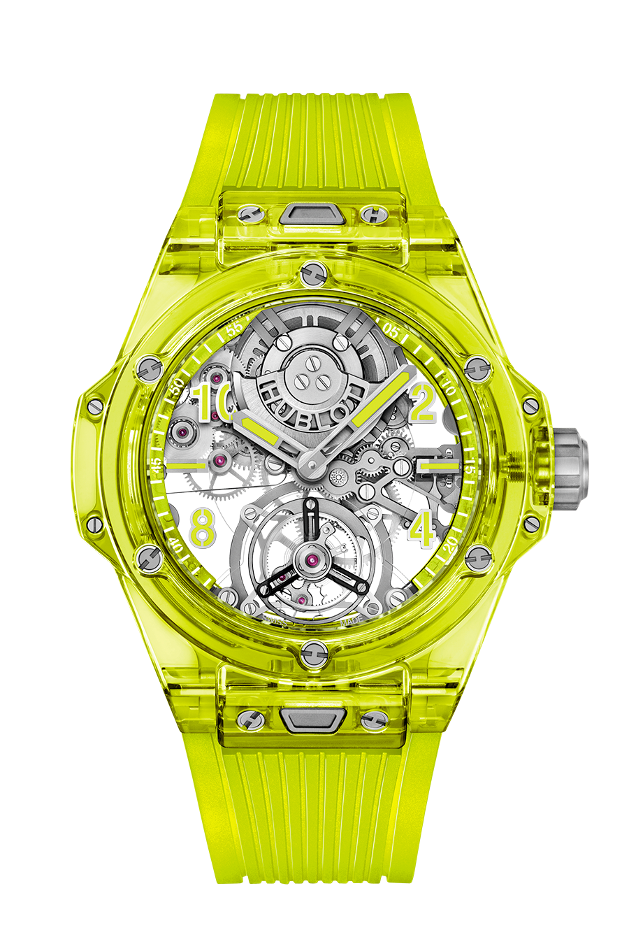Hublot Big Bang Tourbillon Automatic Yellow Neon Saxem, 44mm, Ref# 429.JY.0120.RT