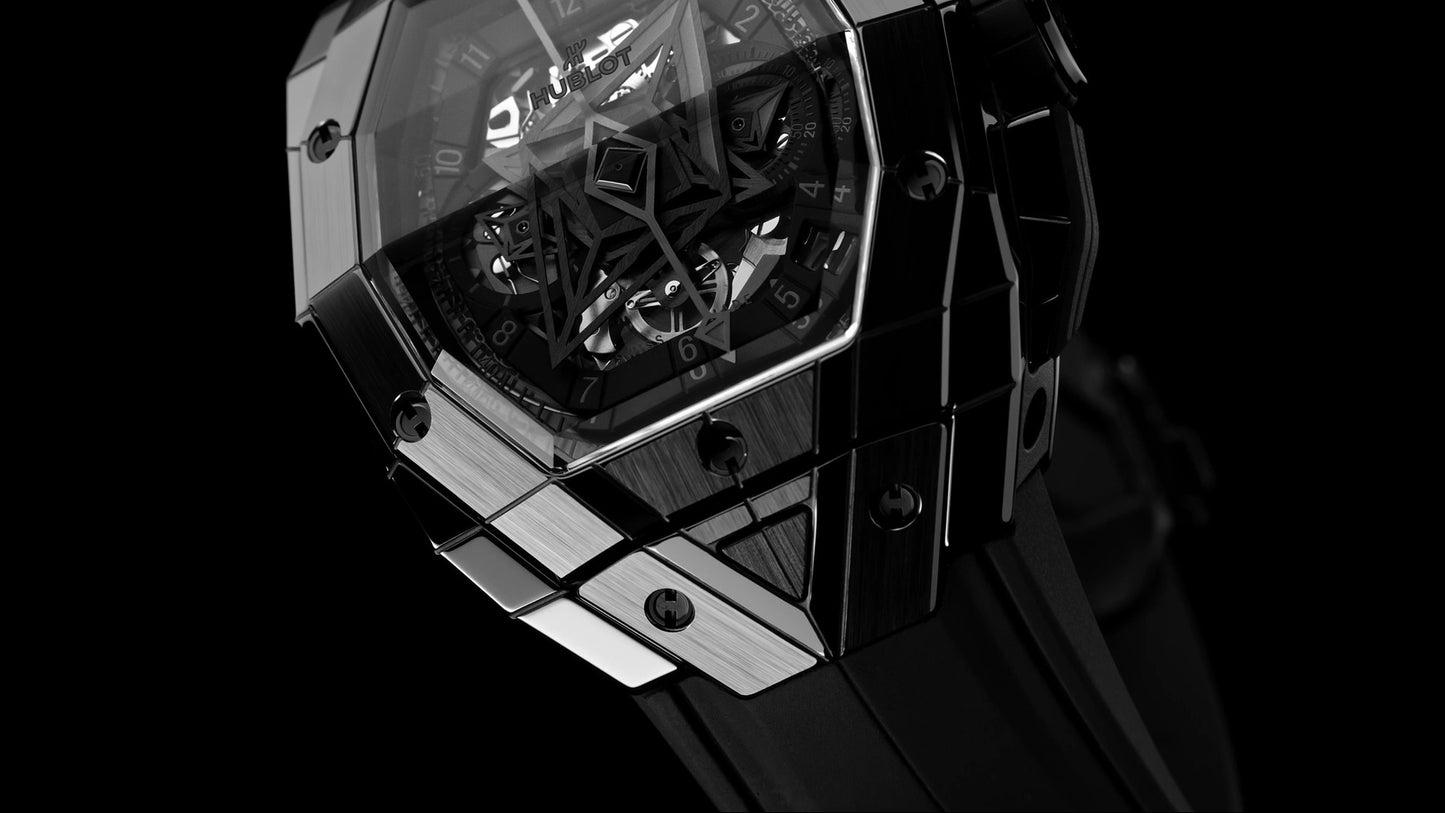 Hublot, Spirit of Big Bang Sang Bleu All Black, Ceramic, 42mm, Limited Edition, Ref# 648.CX.0114.RX.MXM23, Dial