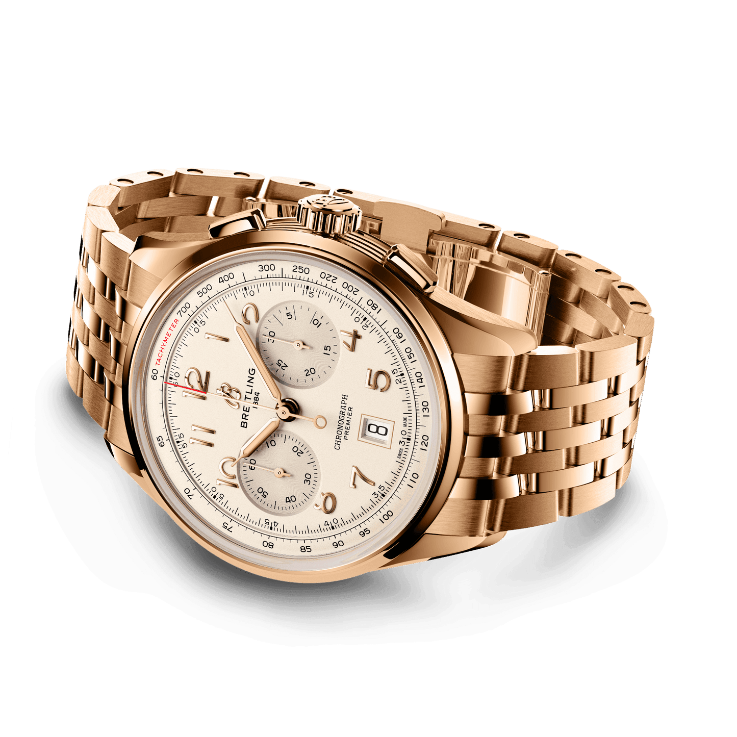 Breitling Premier B01 Chronograph 42, 18k Red Gold, Ref# RB0145371G1R1, Unworn 2024, Main view