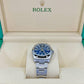 Rolex Oyster Perpetual No Date, Stainless Steel, 34mm, Bright blue, Oyster, Ref# 124200-0003, Side