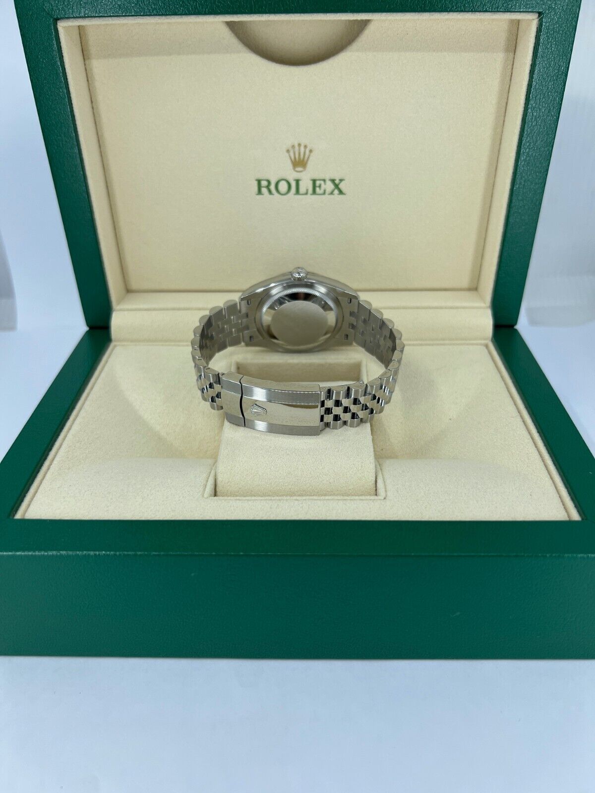 Rolex, Datejust 36, Oystersteel and 18k White Gold, 36mm, Green Mint Dial, Fluted, Jubilee, Ref# 126234-0051, Back