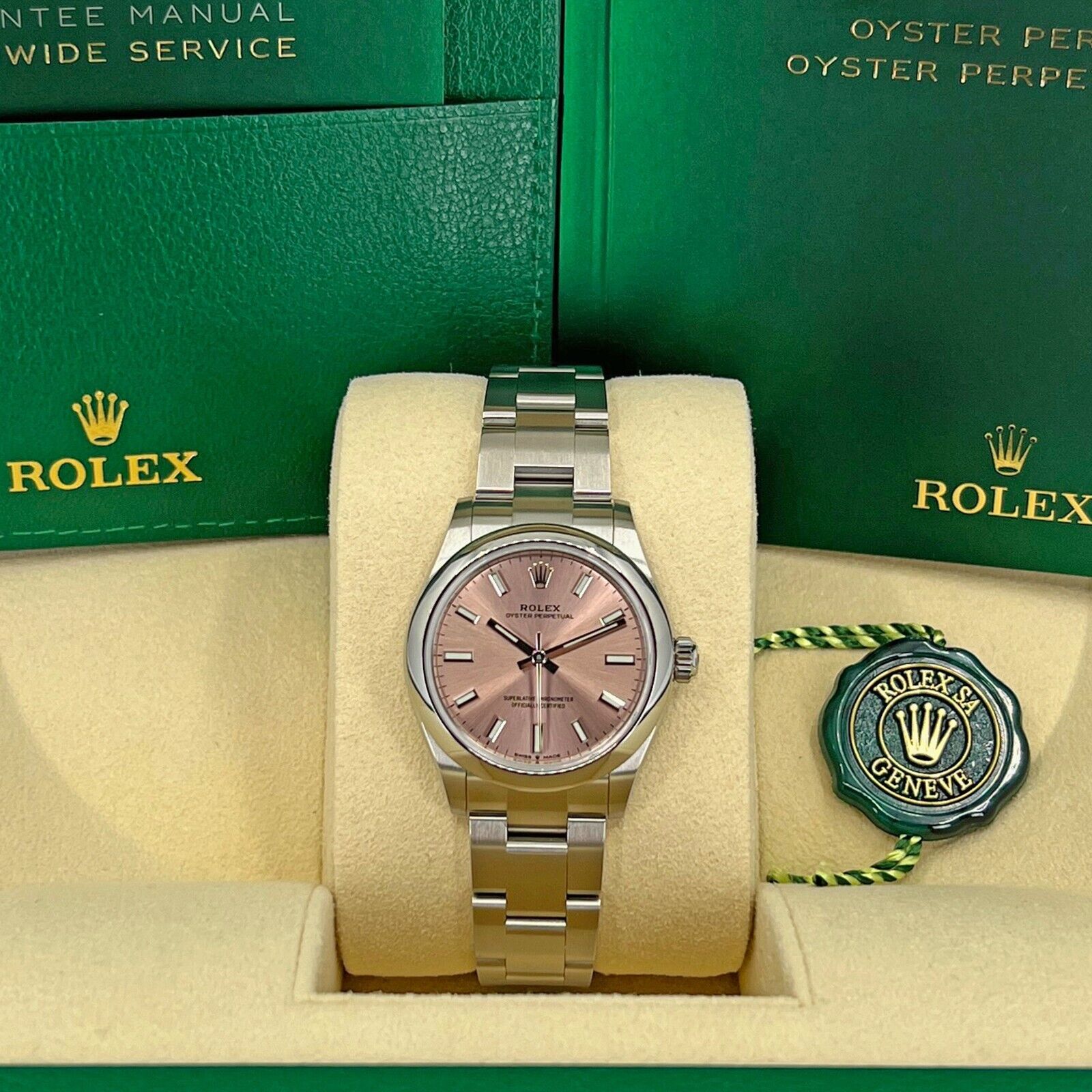 Rolex Oyster Perpetual, Oystersteel, Pink dial, 31mm, Ref# 277200-0004