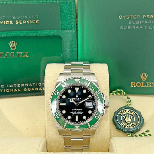 Unworn Rolex Submariner 41mm KERMIT STARBUCKS 126610LV, Complete, 2023