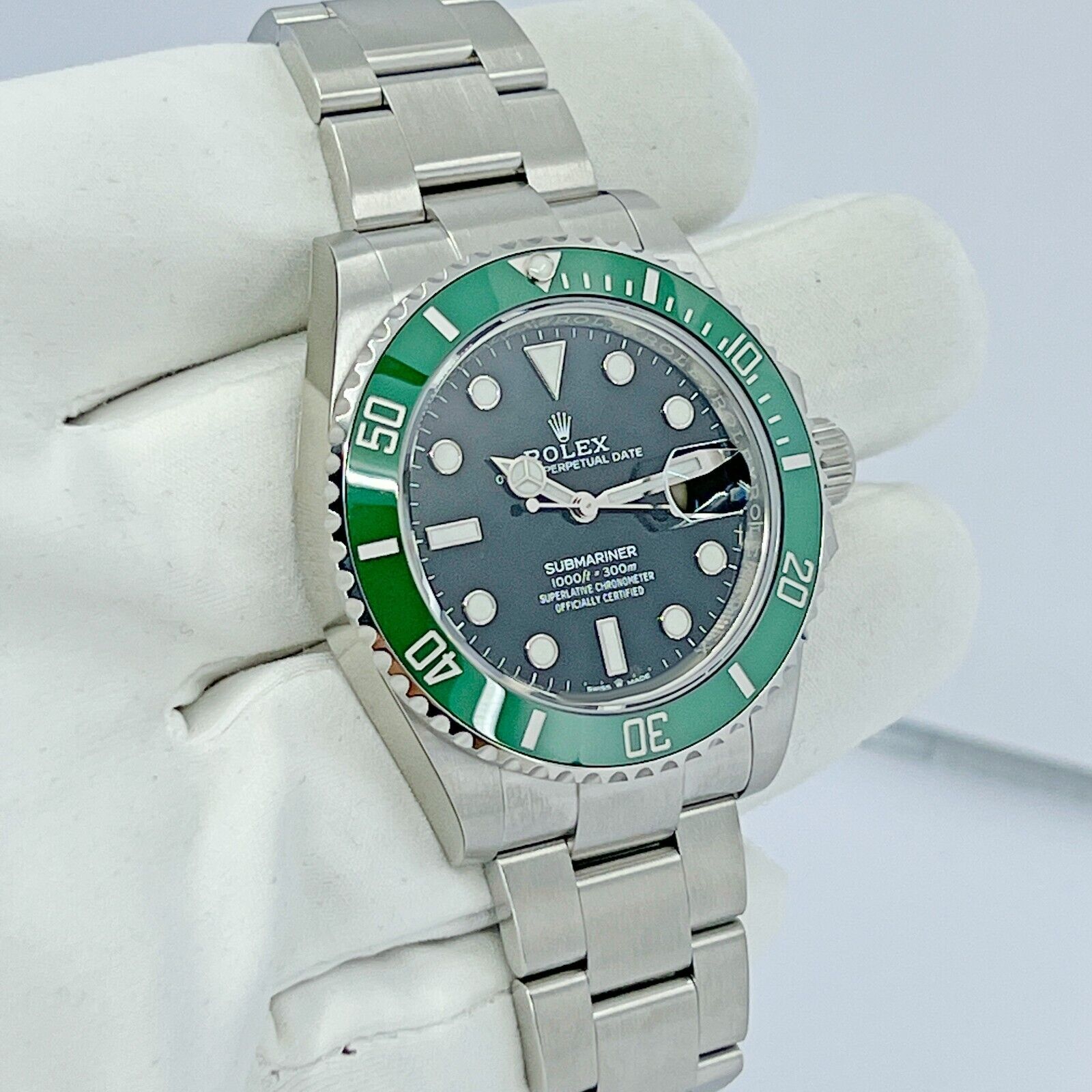 Rolex Submariner Green Kermit Cerachrom Mens Watch 126610LV Unworn