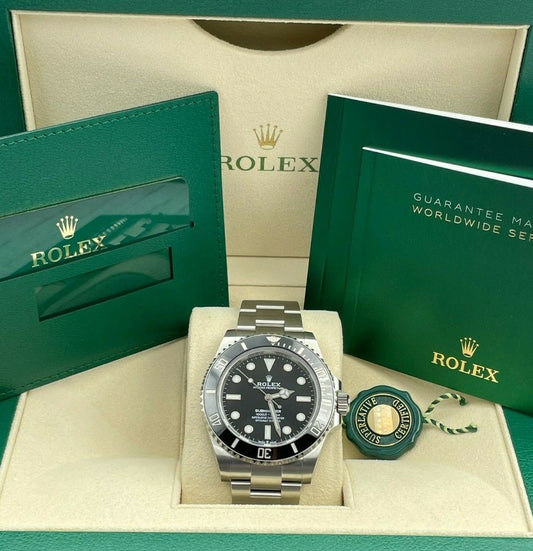 Rolex Submariner 41, No-Date, Black Ceramic Watch, 124060, Mint, Complete 2022+