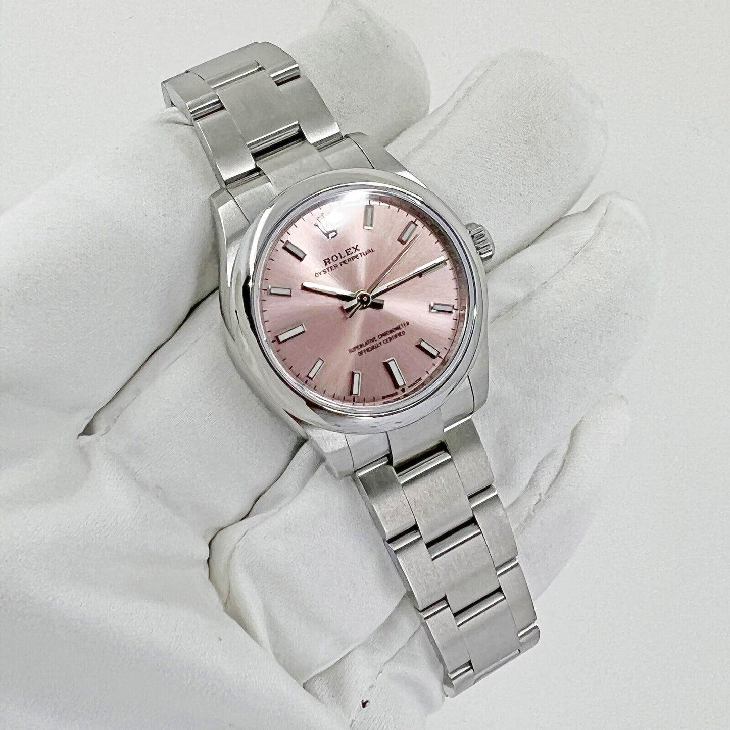 Rolex Oyster Perpetual, Oystersteel, Pink dial, 31mm, Ref# 277200-0004, main view