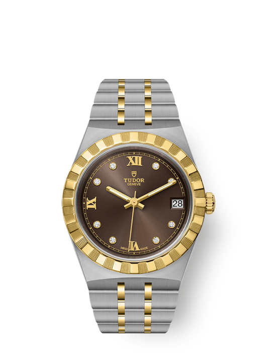 Tudor Royal, Stainless Steel and 18k Yellow Gold with Diamond-set, 34mm, Ref# M28403-0009