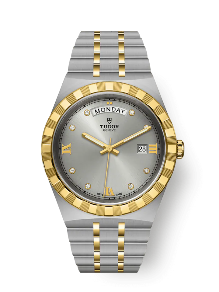 Tudor Royal, Stainless Steel and 18k Yellow Gold with Diamond-set, 41mm, Ref# M28603-0002