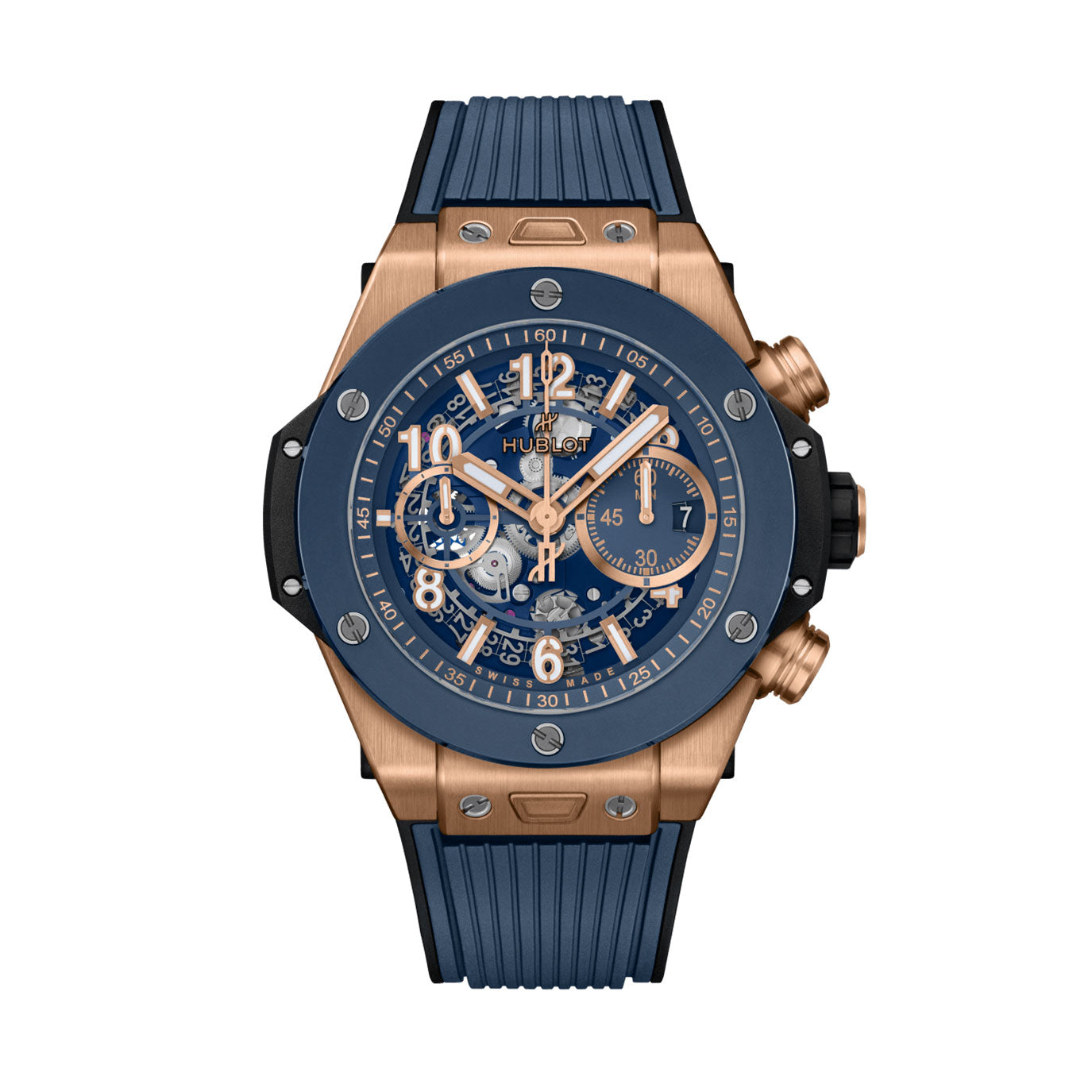 Hublot Big Bang UNICO KING GOLD BLUE CERAMIC Ref# 421.OL.5180.RX