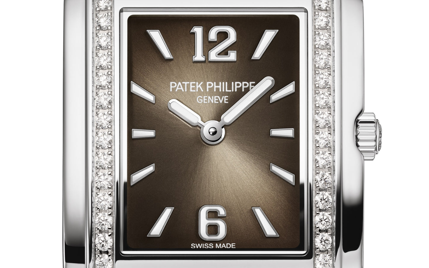 Patek Philippe Twenty~4 Quartz Ladies Watch, Stainless Steel with 36 Diamond (~0.42 ct), 25.1 x 30 mm, Ref# 4910/1200A-010, Dial