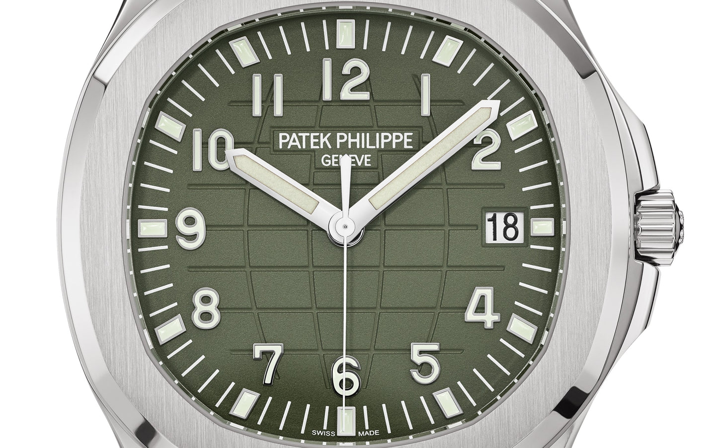 Patek Philippe Aquanaut Jumbo Date, Sweep Seconds, 18k White Gold, 42,2 mm, Ref# 5168G-010, Dial