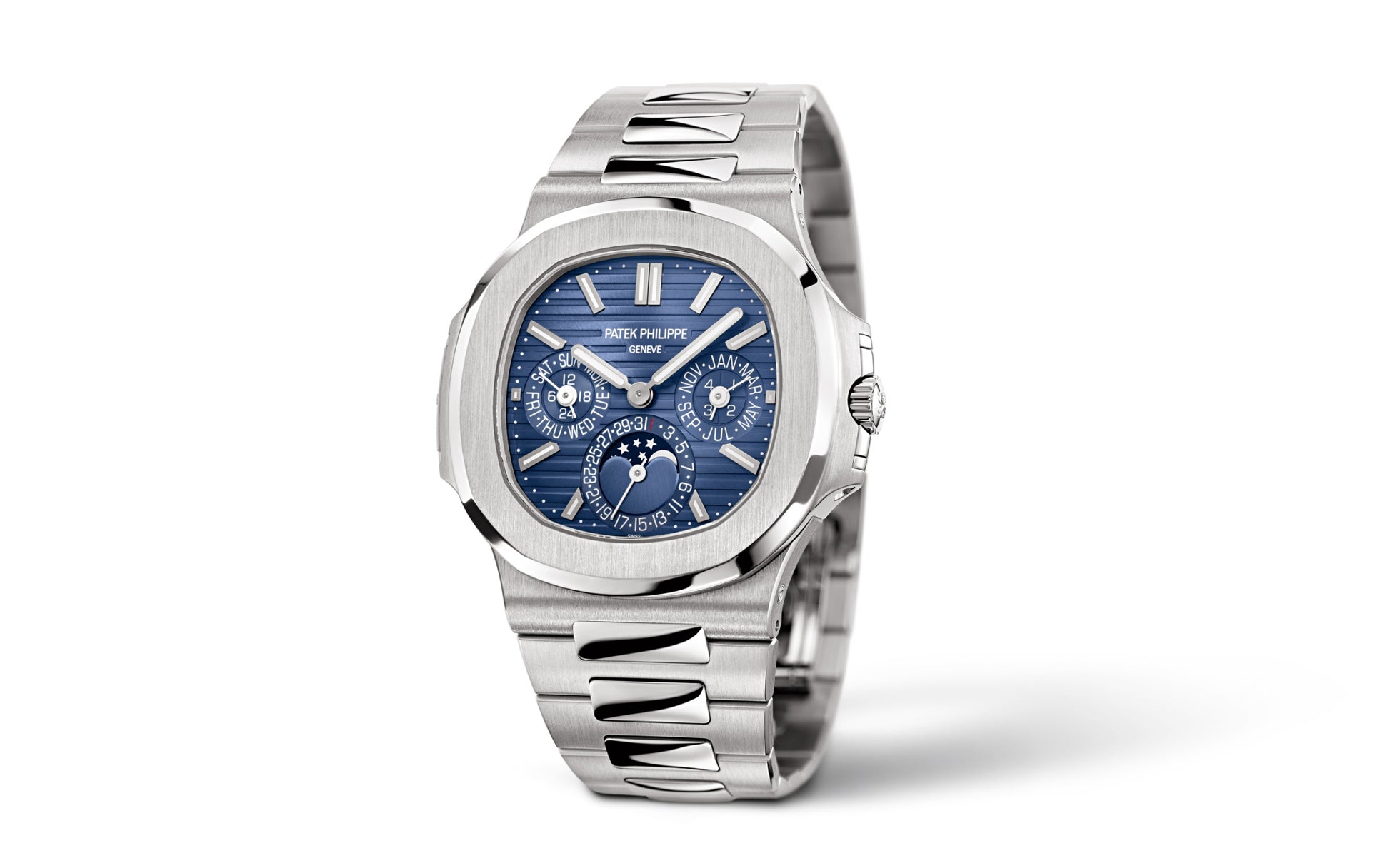 Patek Philippe Nautilus Perpetual Calendar Watch, 18k White Gold, 40mm, Ref# 5740/1G-001, Main view