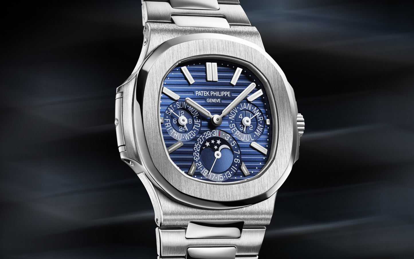 Patek Philippe Nautilus Perpetual Calendar Watch, 18k White Gold, 40mm, Ref# 5740/1G-001, Main view 2