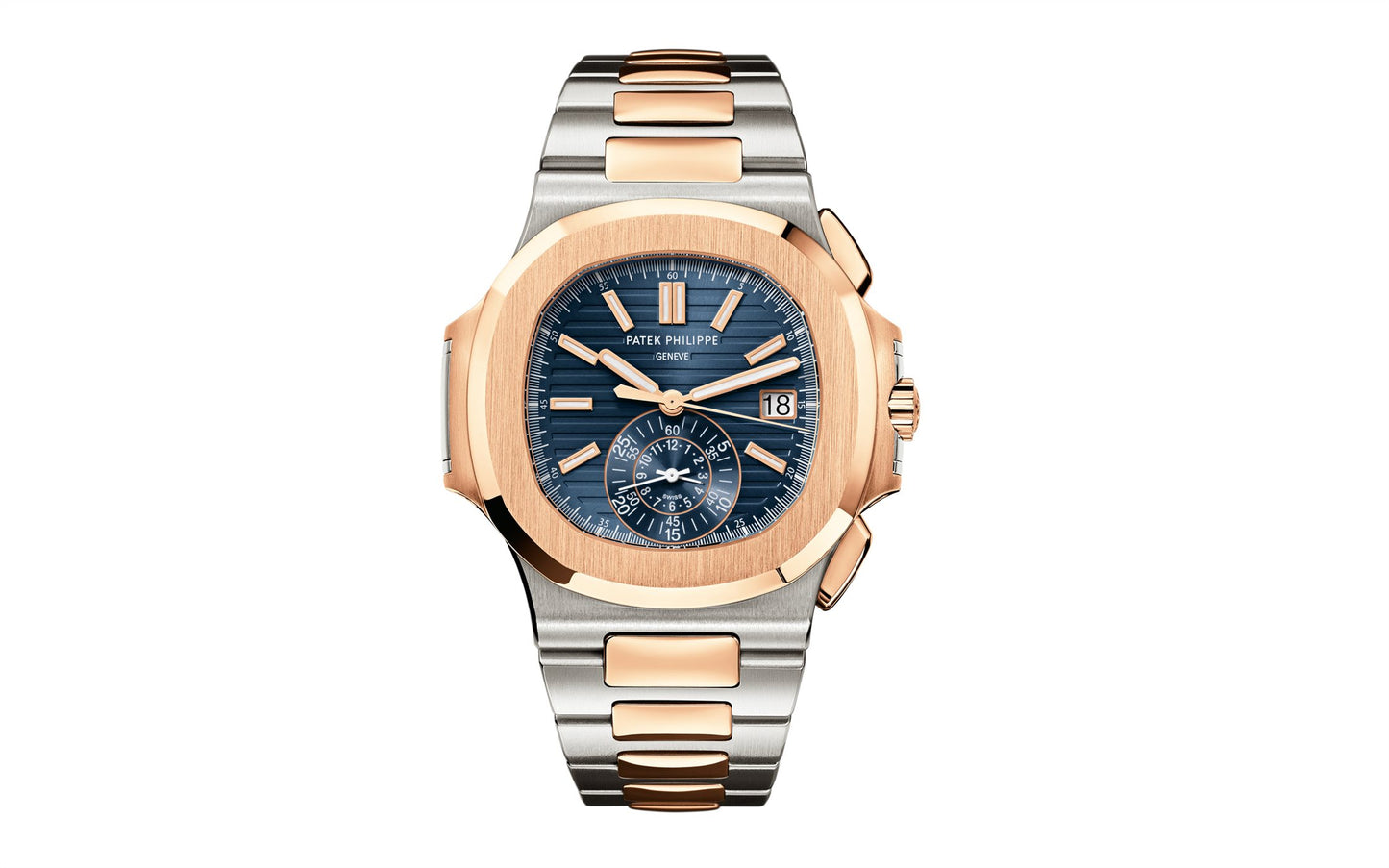 Patek Philippe Nautilus Flyback Chronograph, Date Watch, 18k Rose Gold and Stainless Steel, 40,5 mm, Ref# 5980/1AR-001, 1