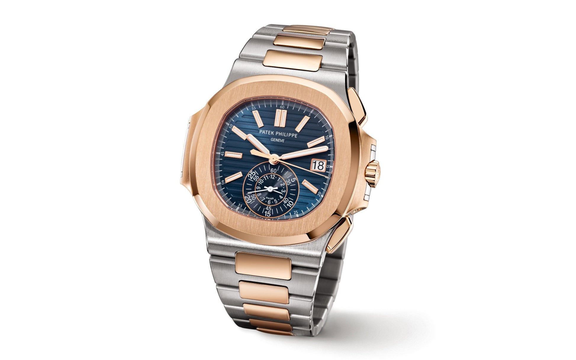 Patek Philippe Nautilus Flyback Chronograph Date Watch 18k Rose Gold Affordable Swiss Watches Inc