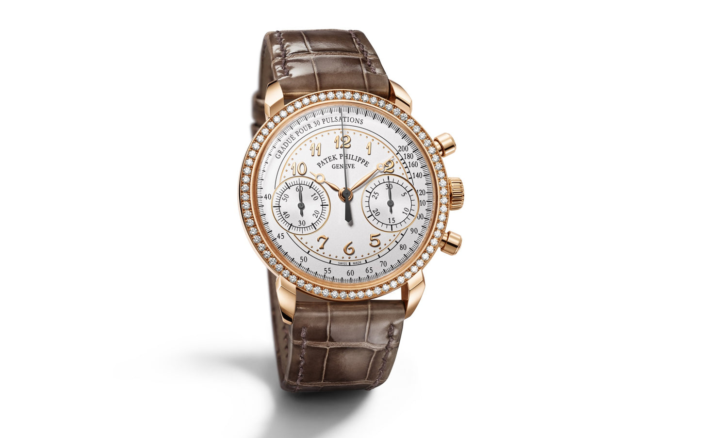 Patek Philippe Complication, 18k Rose Gold, Ladies Chronograph 38mm, 99 diamonds: ~0.99 ct., Ref# 5172G-010, Main view 2