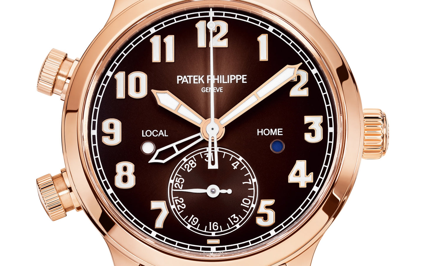 Patek Philippe Complication, 18k Rose Gold, Calatrava Pilot Travel Time 37,5mm, Ref# 7234R-001, Dial