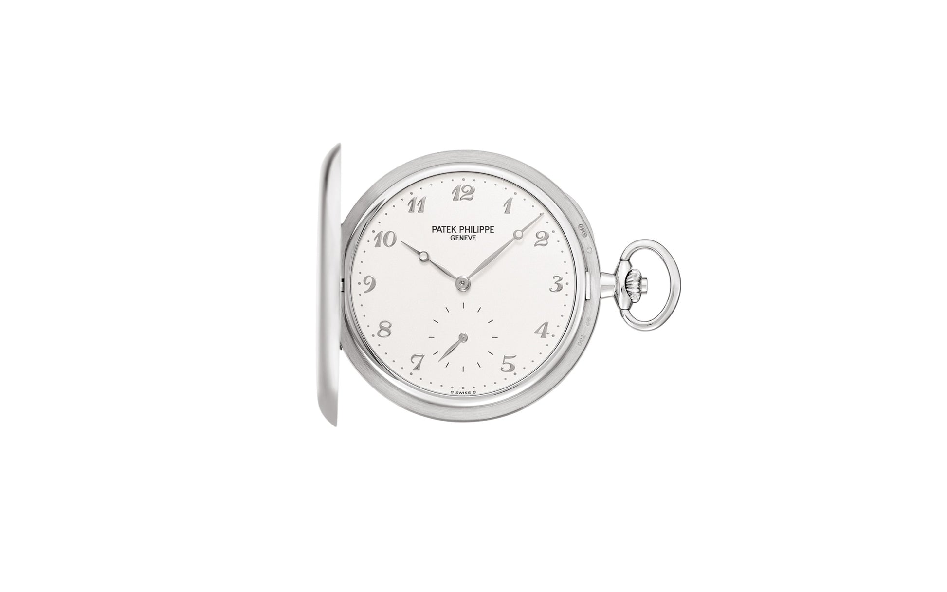 Patek Philippe Hunter-Case Pocket Watch, 18k White Gold, 48mm, Ref# 980G-010, 1