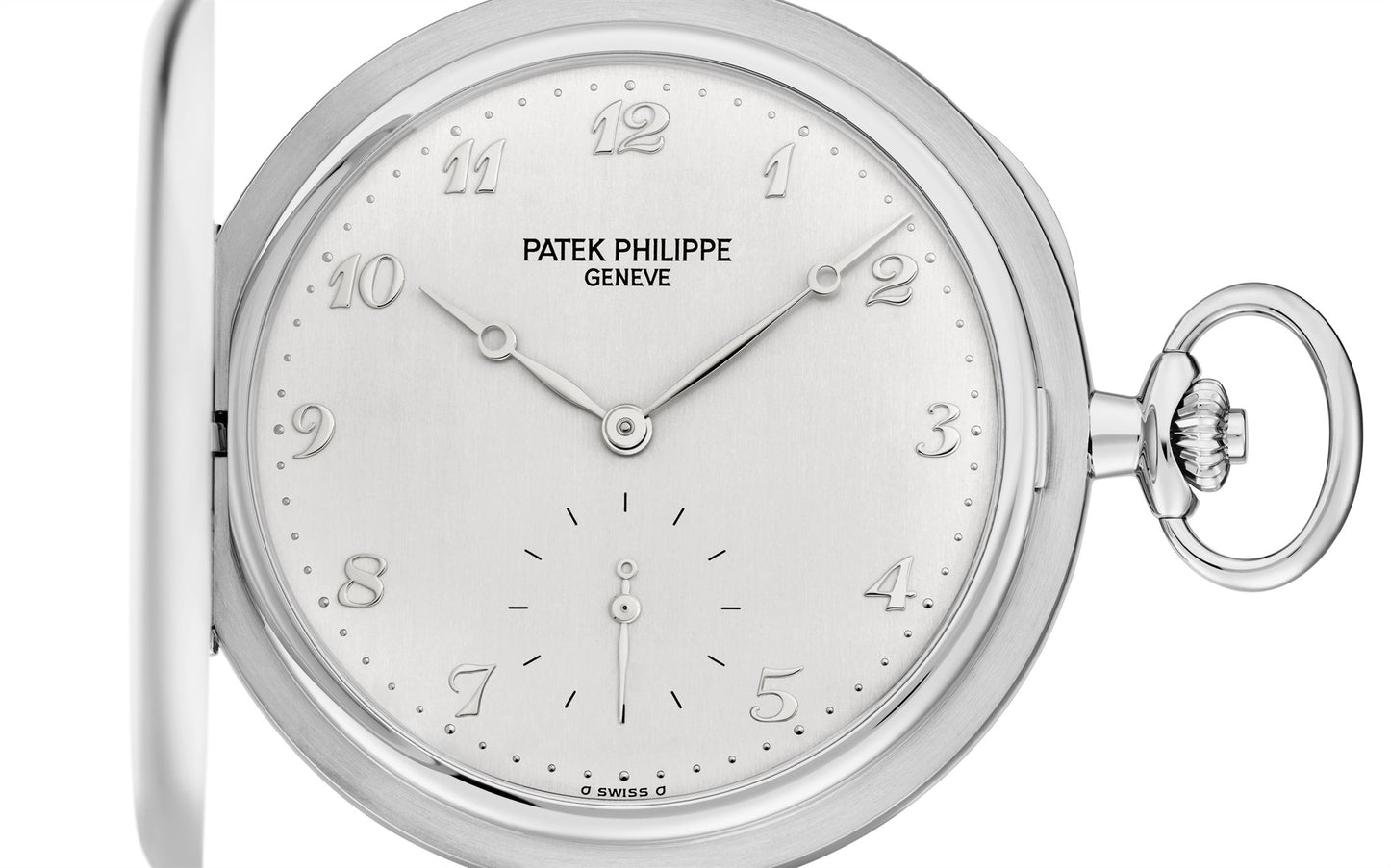 Patek Philippe Hunter-Case Pocket Watch, 18k White Gold, 48mm, Ref# 980G-010, Dial