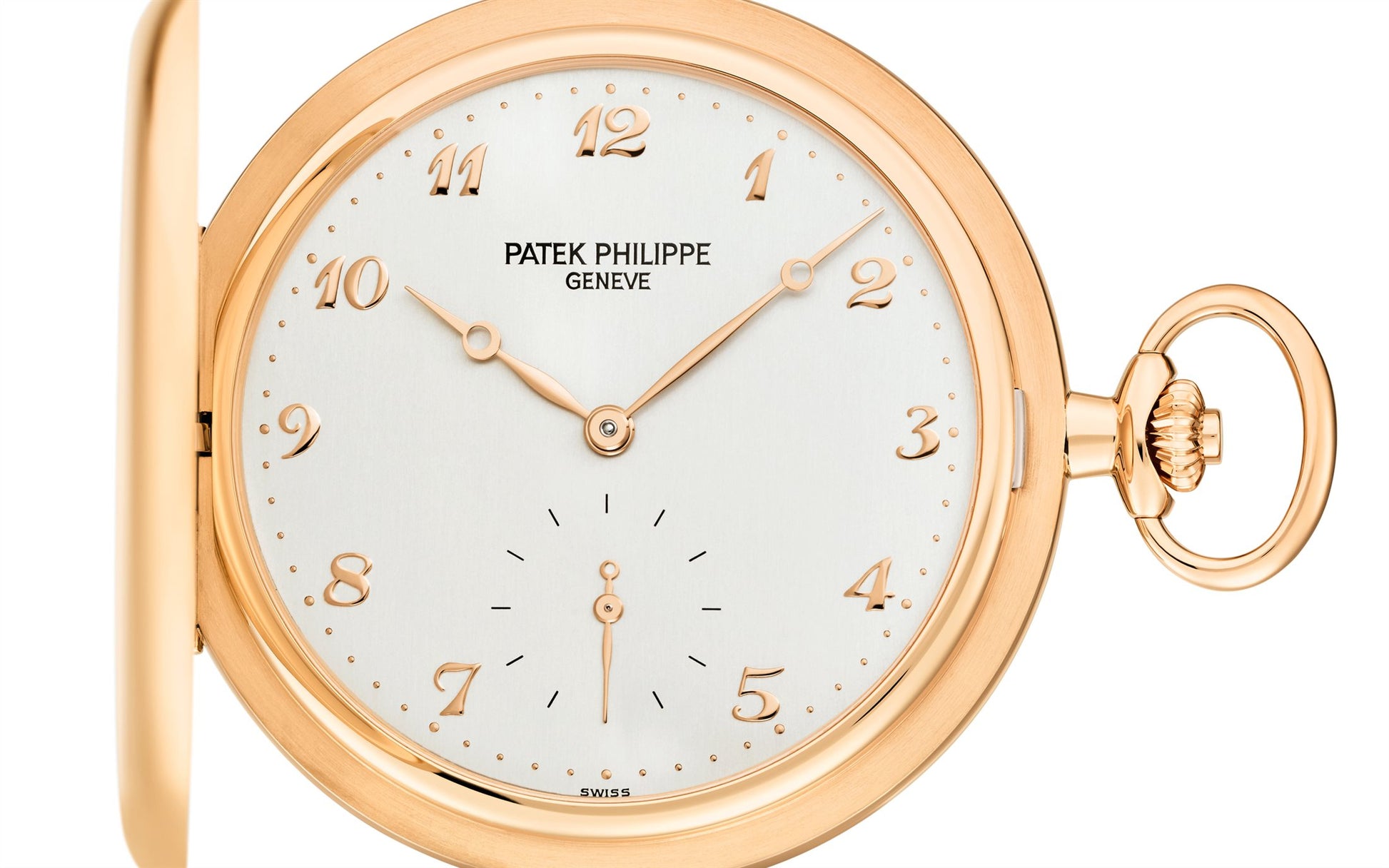 Patek Philippe Hunter-Case Pocket Watch, 18k Rose Gold, 48mm, Ref# 980R-001, Dial