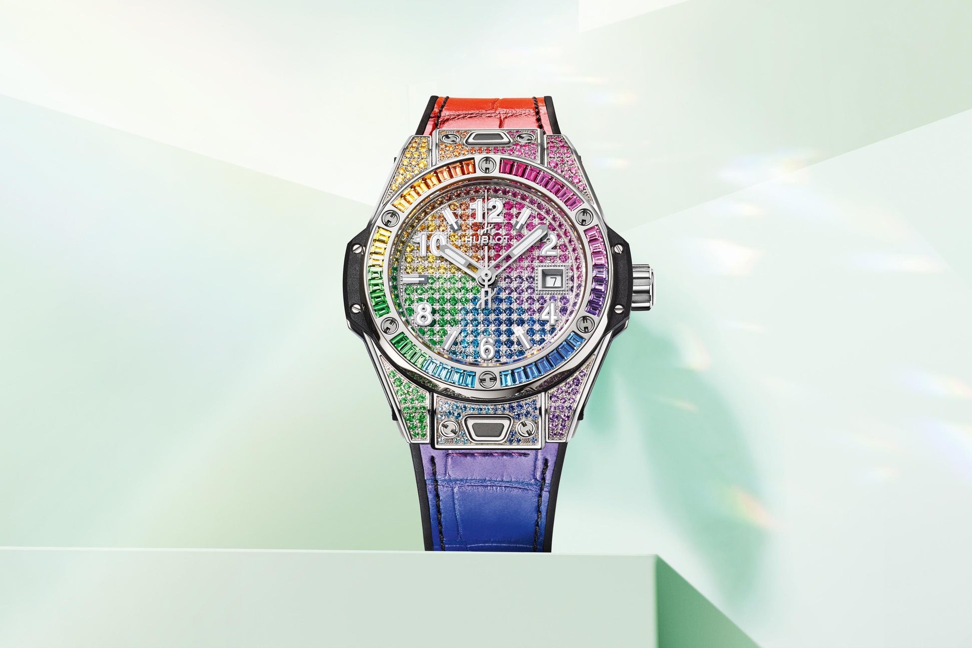 Side Hublot Big Bang ONE CLICK STEEL RAINBOW Ref# 485.SX.9900.LR.0999