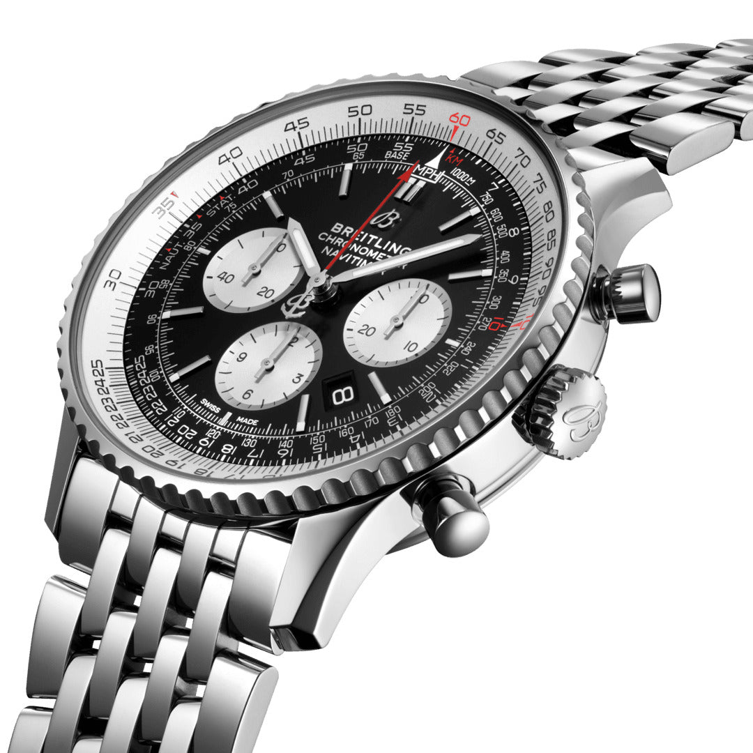 Navitimer B01 Chronograph 46 Stainless steel - Black AB0127211B1X1